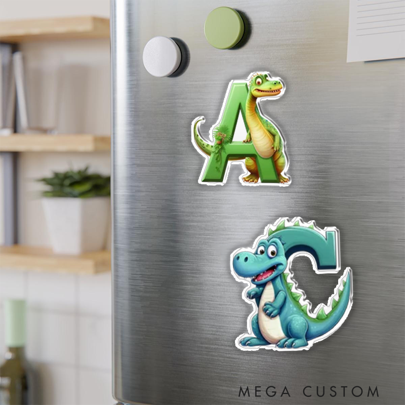 Personalized Cute Dinosaur Fridge Magnet Custom Kids Gift Christmas Gift