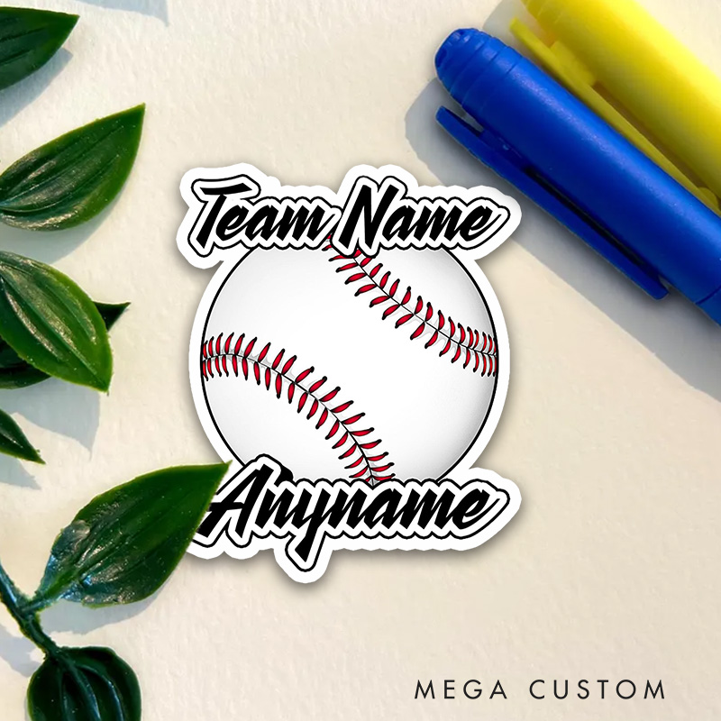 Personalized Athletic Sticker with Classic Ball Design and Custom Text  