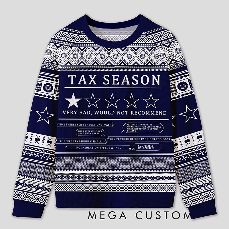 Personalized One Star Review Funny Ugly Sweater Office Holiday Party Gift for Accountants