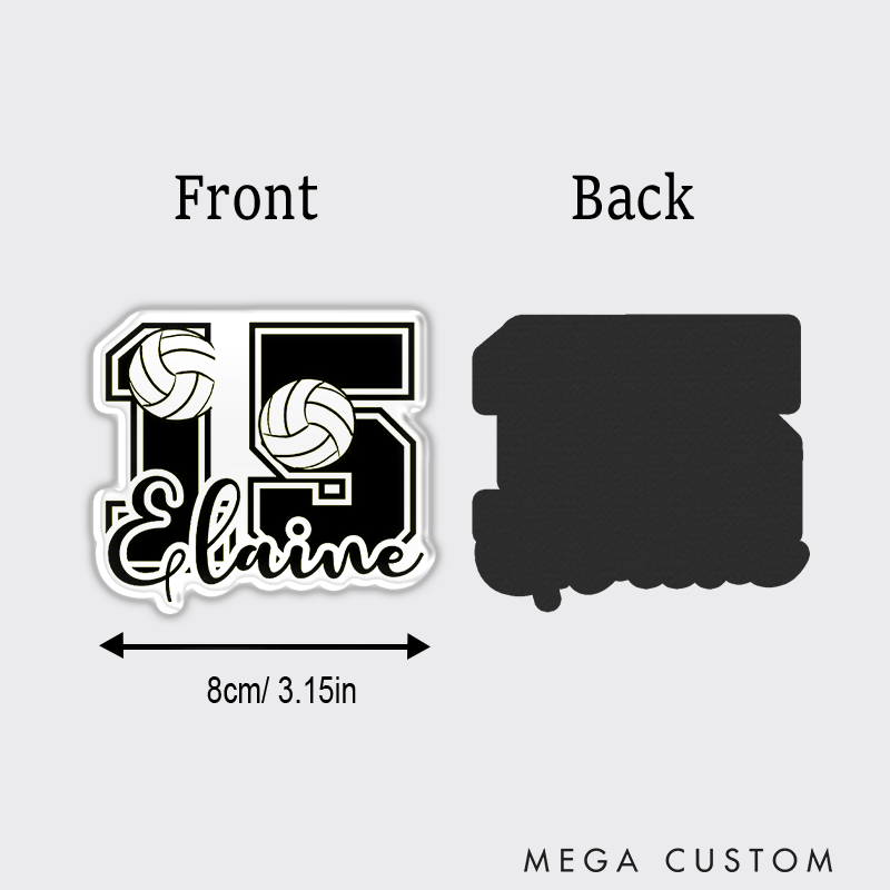 Personalized Volleyball Number Design Fridge Magnets with Custom Player Name and Number for Unique Gift