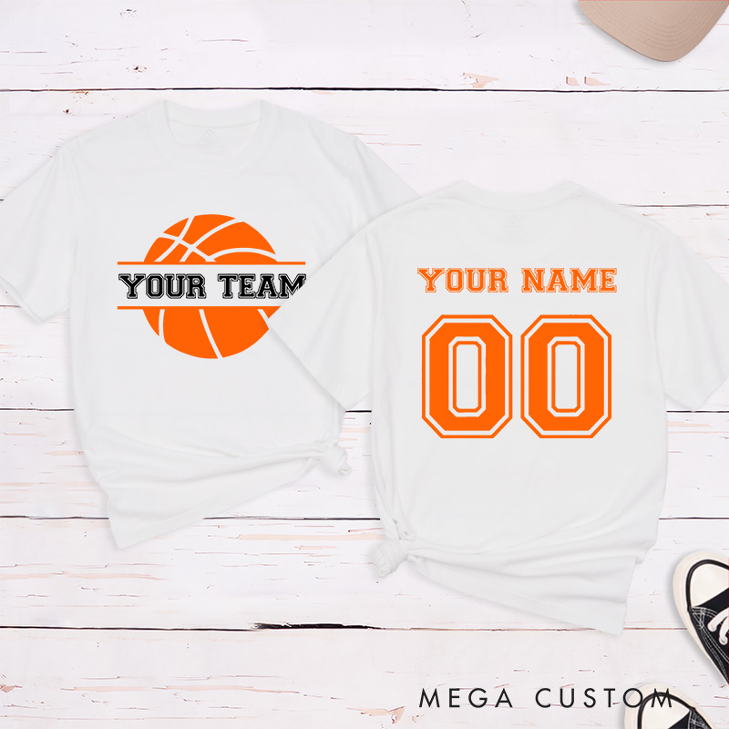 Personalized Basketball T-Shirts with Custom Team Name Player Name and Jersey Number for a Bold and Stylish Design
