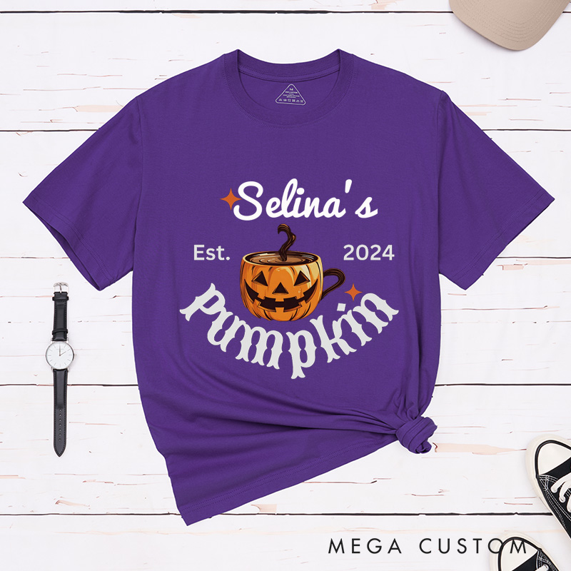 Personalized Spice and Pumpkin Coffee Mug Couple Halloween Matching T-Shirt Funny Matching Halloween Shirt Gift For Him and Her 