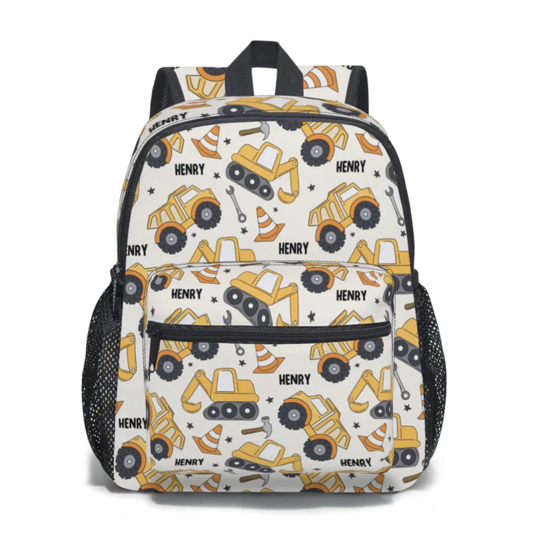 Personalized Backpack with Name Custom Backpack Excavator Design Backpack Everyday Bag Gifts