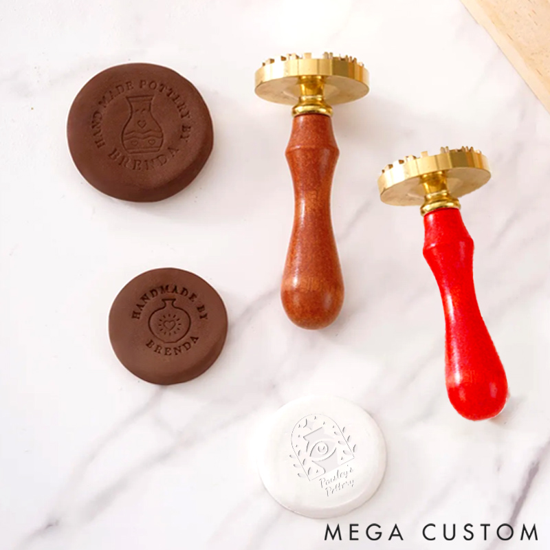 Personalized Ceramic Clay Pottery Stamp Gift for Pottery Lovers Star Eyes Ceramic Bottle with Name