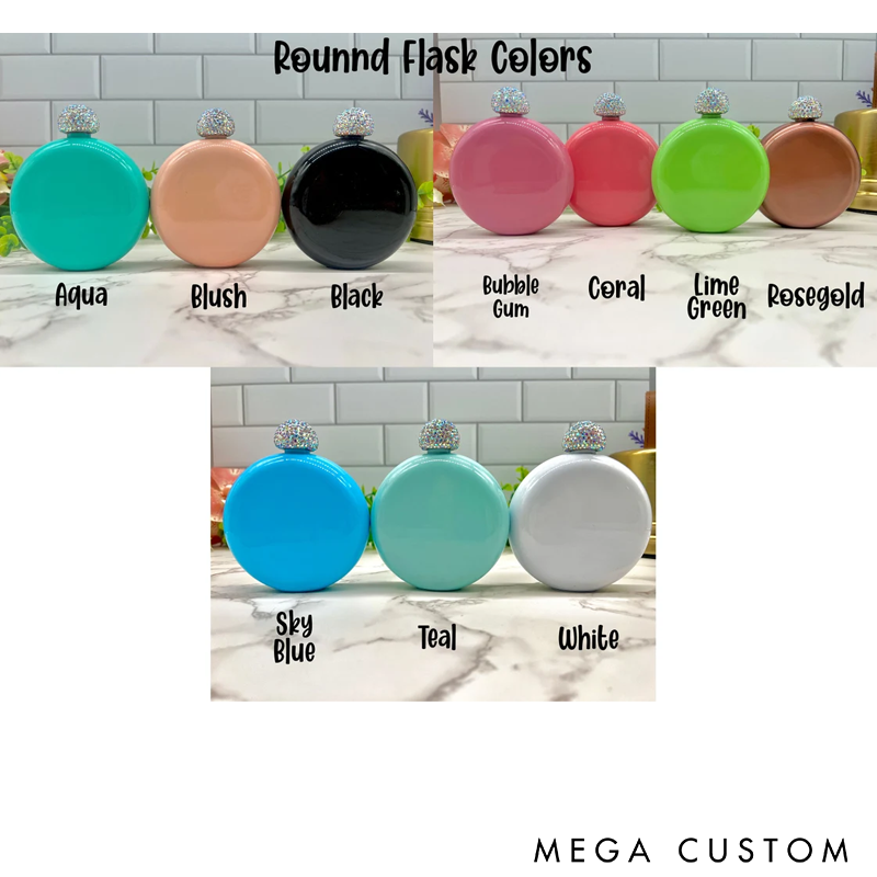 Personalized Rhinestone Flask Funny Bridesmaid Gift or Valentine's Day Gift for Her Custom Flask for Girls Trip or Wedding Party Perfect for Bridesmaid Gifts Birthdays and Special Occasions