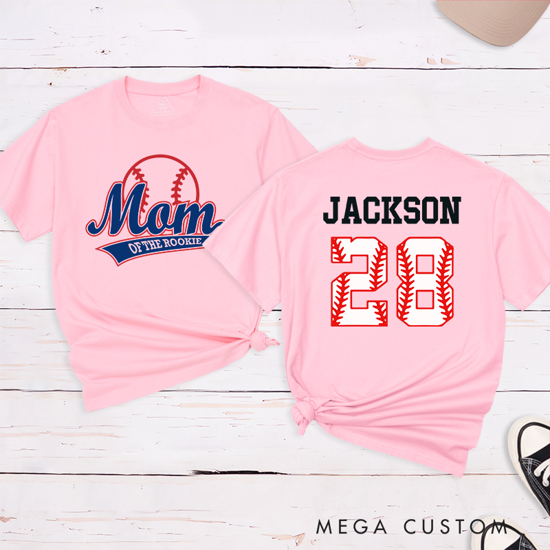 Personalized Baseball Name and Number T-Shirt for Mom