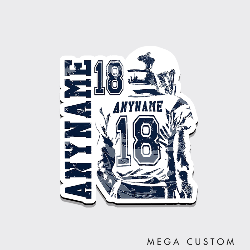 Personalized American Football Player Magnets with Custom Name and Number