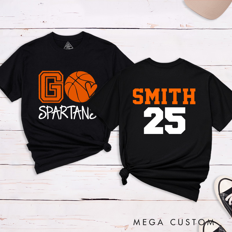 Personalized Basketball T-Shirt with Customizable Team Name Player Name and Jersey Number Perfect for Fans Players and Team Spirit