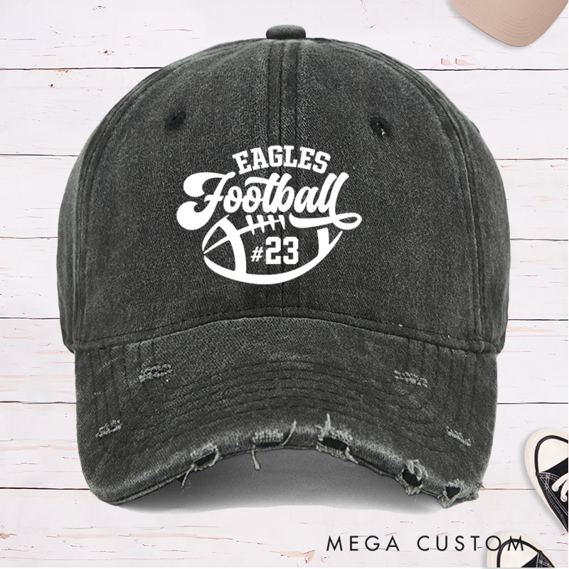 Personalized American Football Cap with Custom Team Name and Number for Sports Fans