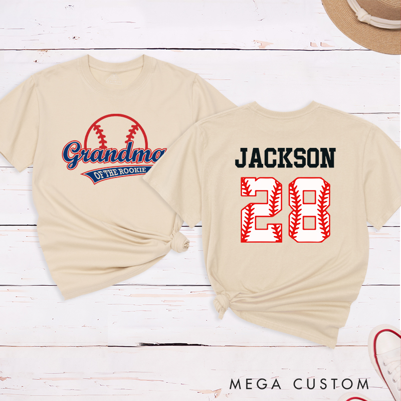 Personalized Baseball Name and Number T-Shirt for Grandma