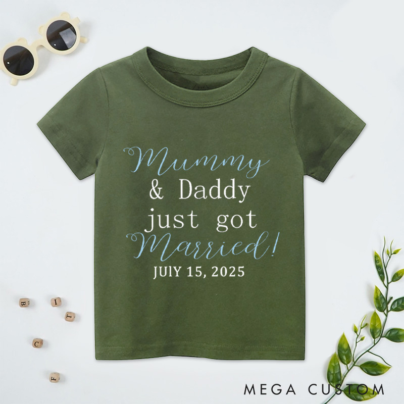 Personalized Mummy & Daddy Just Got Married Flower Girl T-Shirt 