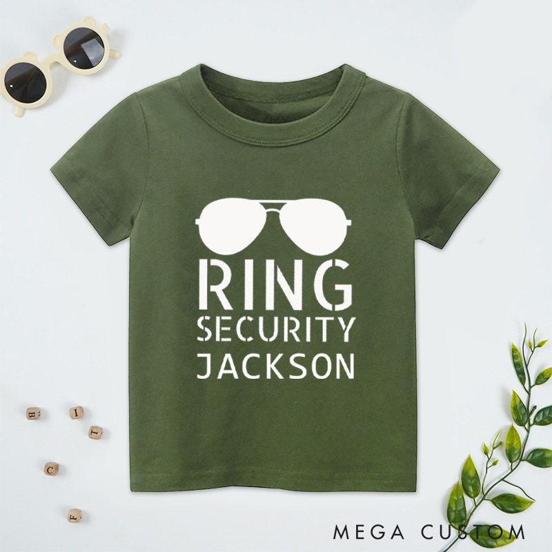 Personalized Funny Ring Security with Sunglasses Flower Boy T-Shirt 