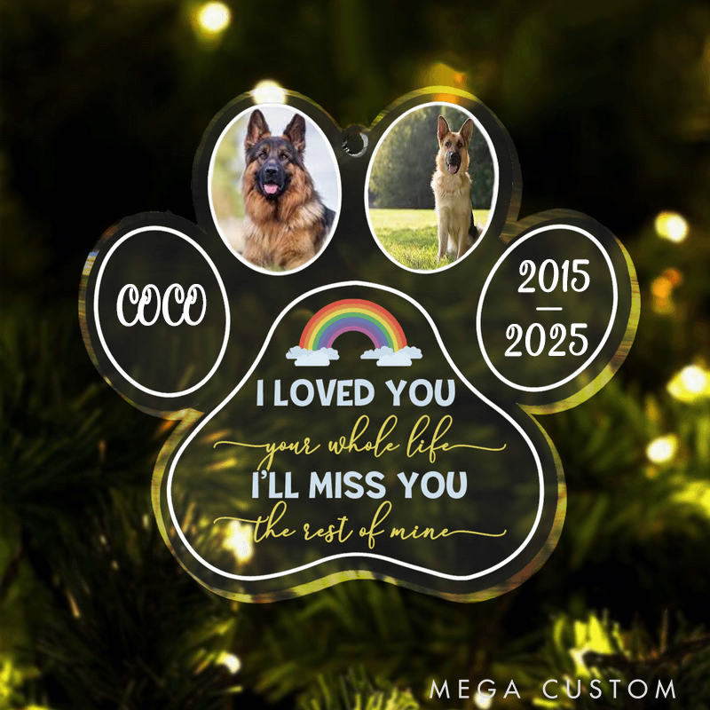 Personalized Pet Lover I'll Miss You the Rest of Mine Ornament
