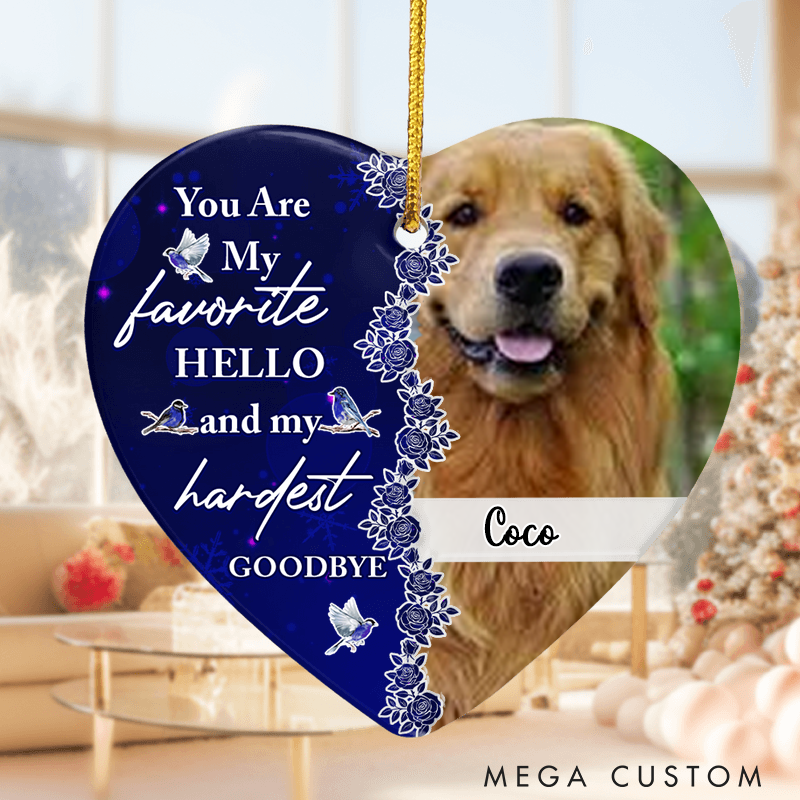 Personalized Pet Lover a Big Piece of My Heart Leaves in Heaven Ornament