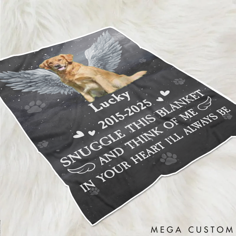Personalized Pet Lover Think of Me in Your Heart I'll always be Throw Blanket