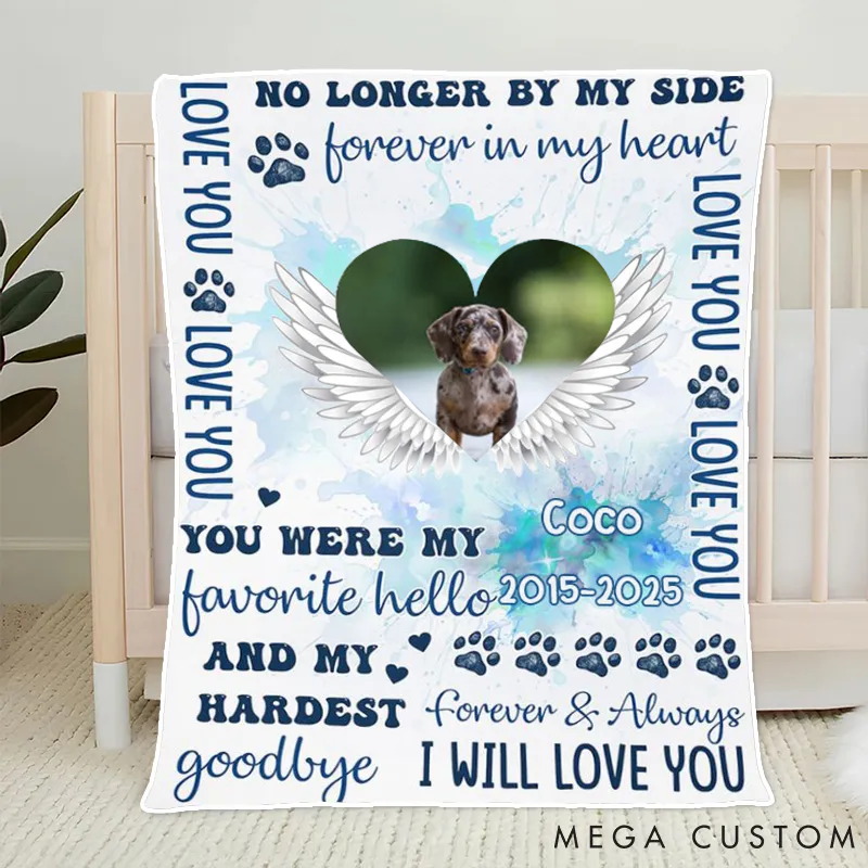 Personalized Pet Lover Custom Photo Pet Loss You were My Favorite Hello Throw Blanket