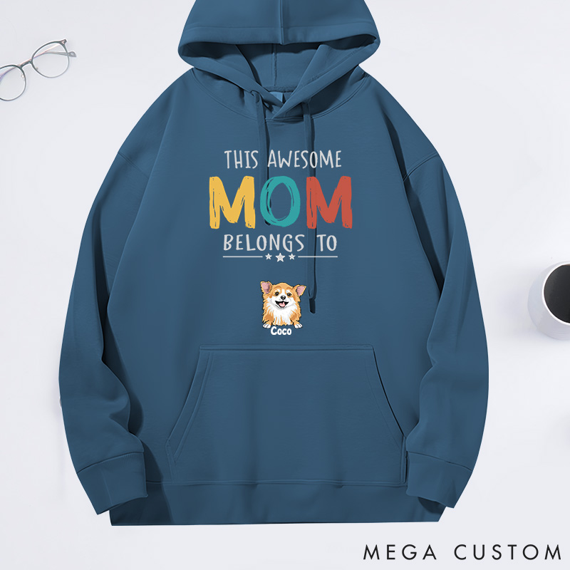 Personalized Dog Lover this Awesome Mom Belongs to Dogs Classic Hoodies