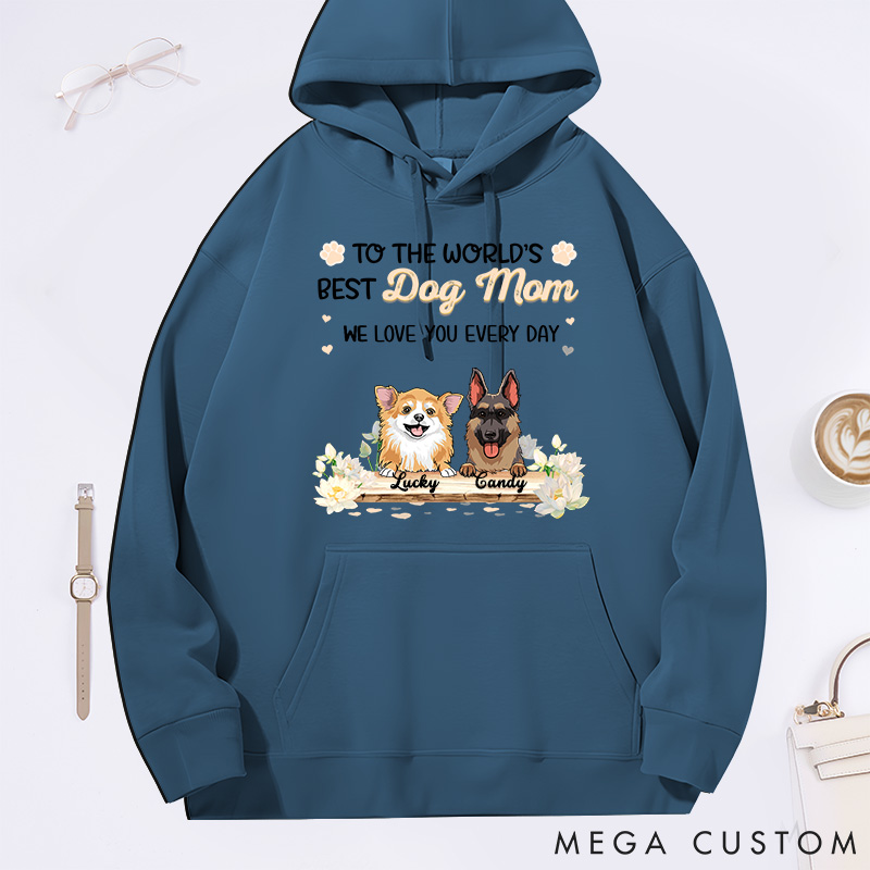 Personalized Dog Lover Birthday Flowers Best Dog Mom Classic Hoodies