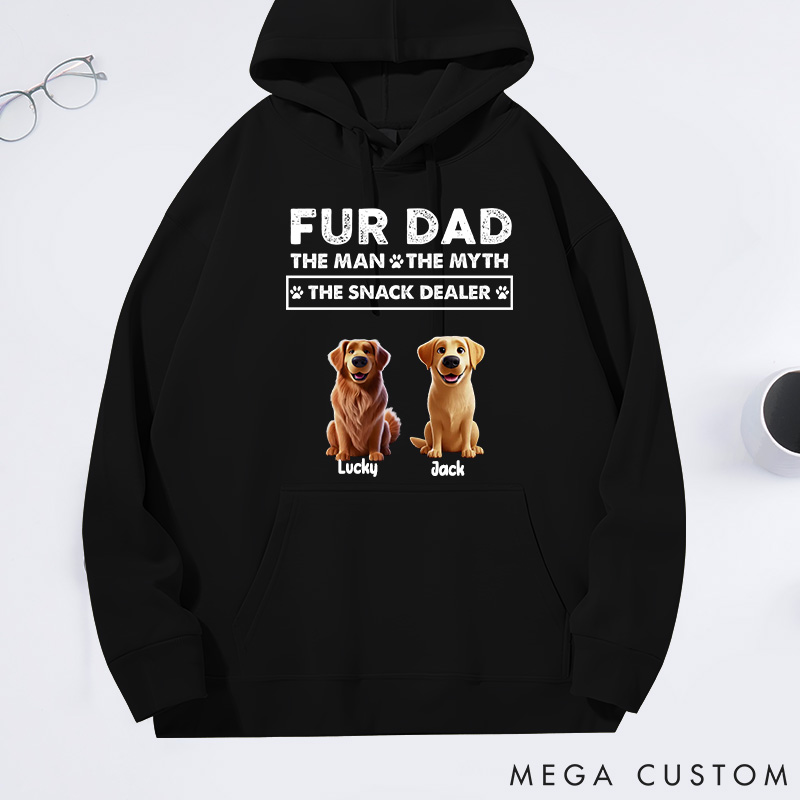 Personalized Dog Lover Fur Dad the Man the Myth the Snack Dealer Classic Hoodies