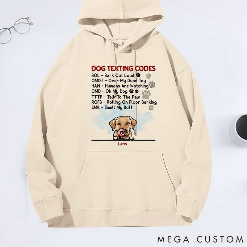 Personalized Dog Lover Dog Texting Codes Classic Hoodies