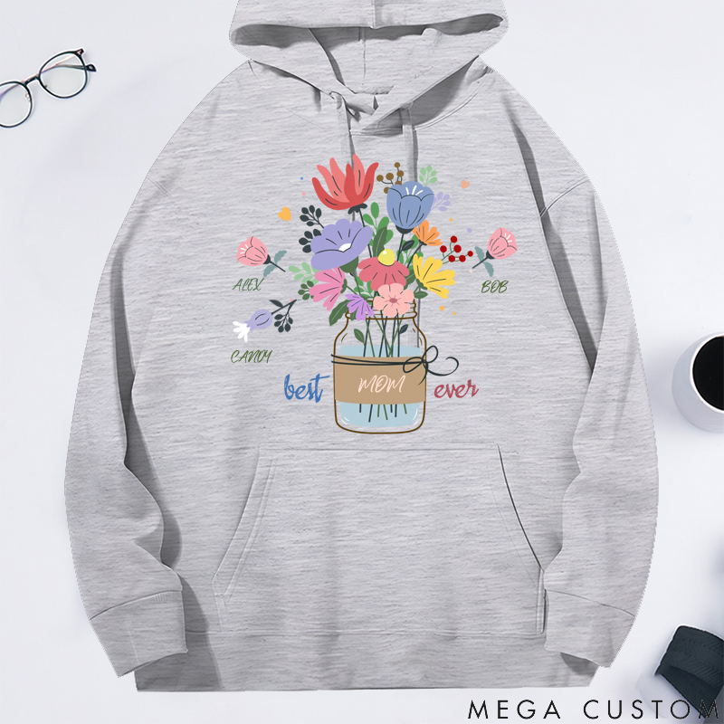 Personalized Pretty Mama Ever Floral Gift for Loved One Theme Festival Classic Hoodie