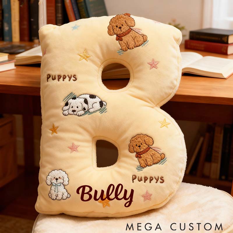Personalized Dog Lover Pubby Letter Pillow Graphic 3D Print Pillow