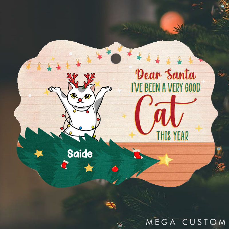 Personalized Cat Lover We've been Very Good Cats Christmas Ornament