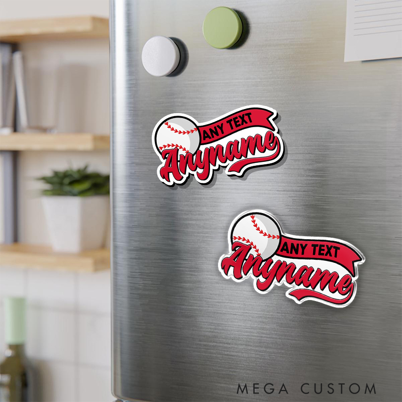 Personalized Custom Name Baseball Fridge Magnet