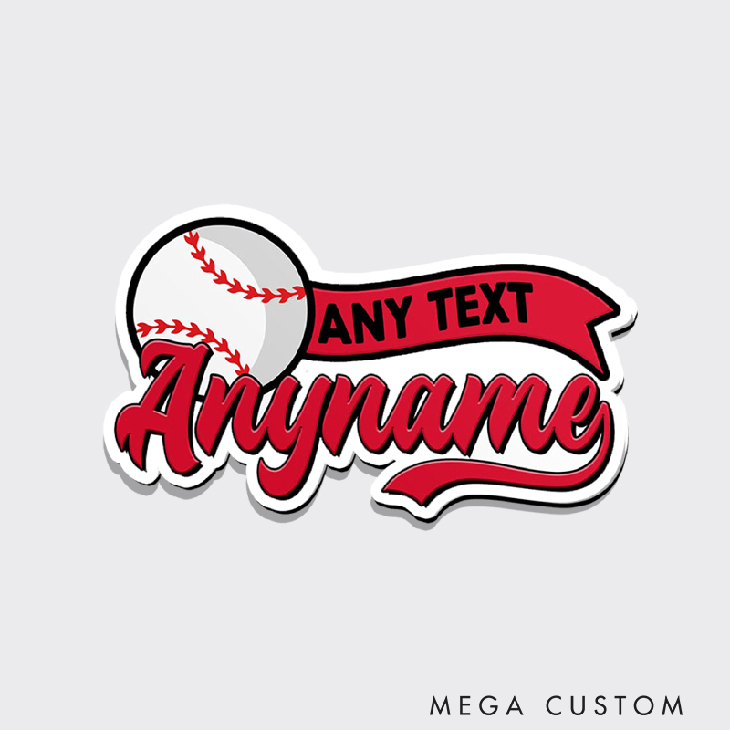 Personalized Custom Name Baseball Fridge Magnet