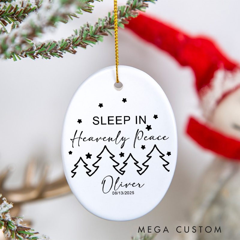 Personalized Miscarriage Memorial Ornament Sleep in Heavenly Peace Christmas Memorial Ornament Remembrance Gift Miscarriage Keepsake