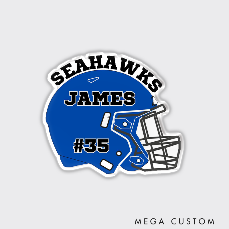 Personalized American Football Helmet Magnets with Custom Team Name,Player Name and Number