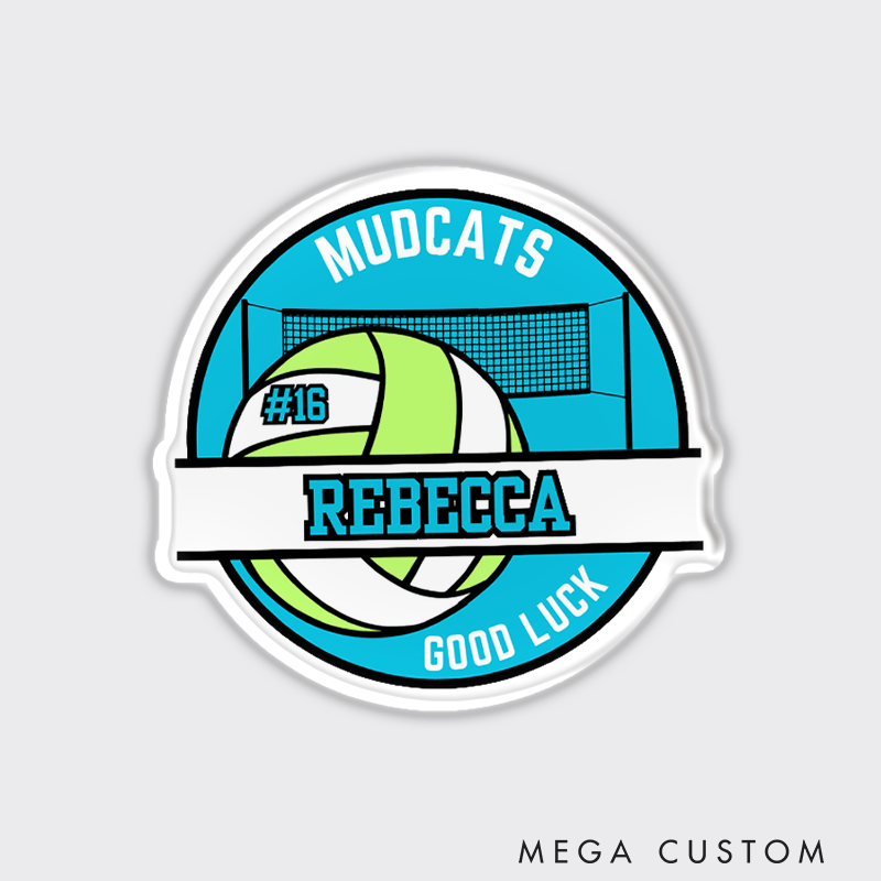 Personalized Good Lucy Volleyball Fridge Magnets with Custom Team Name, Player Name and Number for Game Day