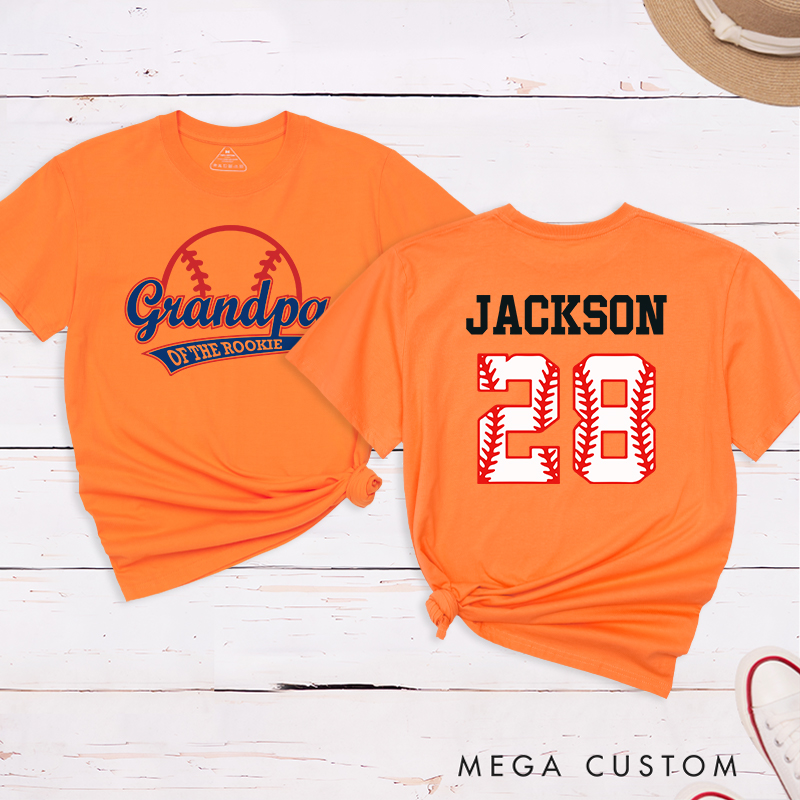 Personalized Baseball Name and Number T-Shirt for Grandpa