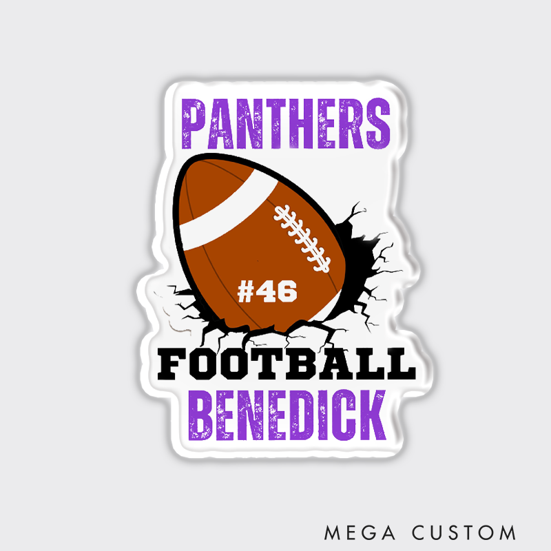 Personalized American Football Fridge Magnet with Custom Team Name, Player Name, and Number