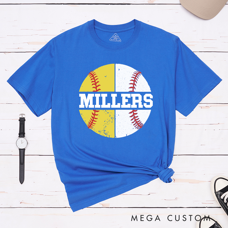 Personalized Baseball and Softball T-Shirt with Name