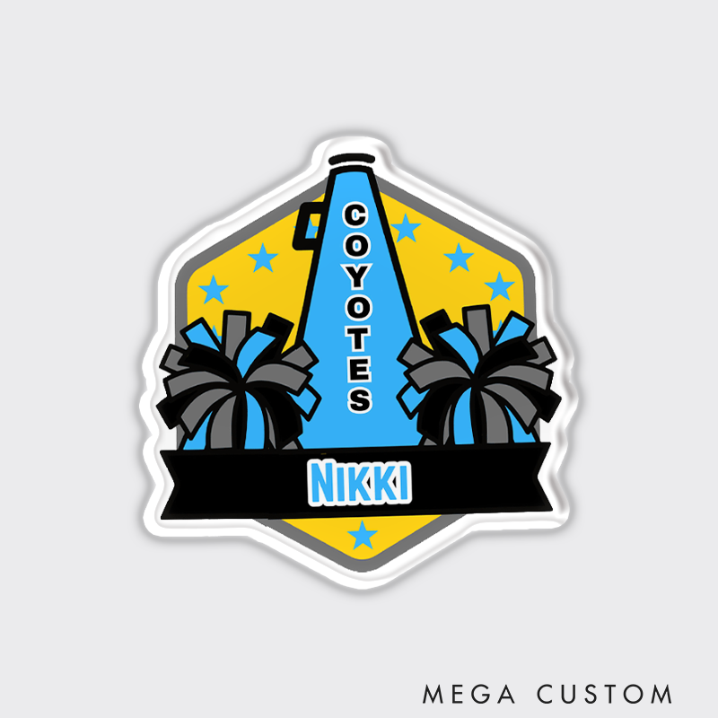 Personalized Sport Cheer Team Spirit Fridge Magnets with Custom Your Team Name and Player Name for Fans