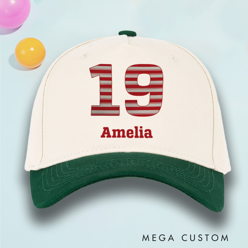 Personalized Baseball Cap with Custom Name and Number Design