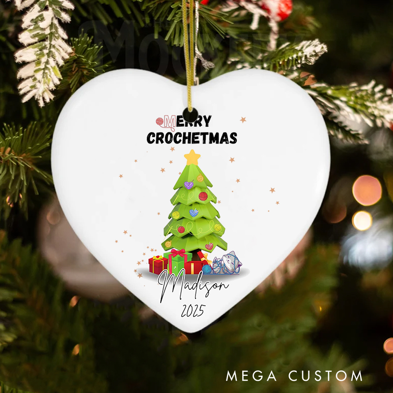 Personalized Merry Crochetmass Christmas Ornament Gift for Crocheting Lovers Christmas Decoration