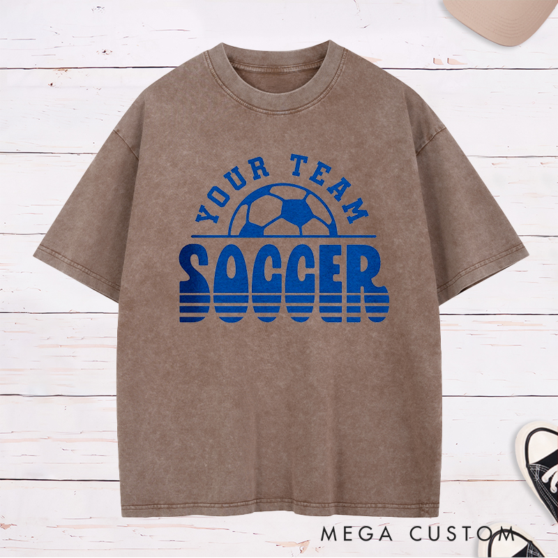 Personalized Team Soccer Washed T-Shirt with Custom Team Name