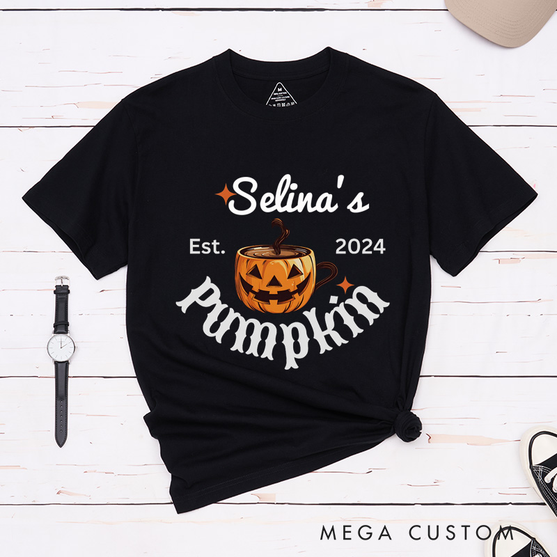 Personalized Spice and Pumpkin Coffee Mug Couple Halloween Matching T-Shirt Funny Matching Halloween Shirt Gift For Him and Her 