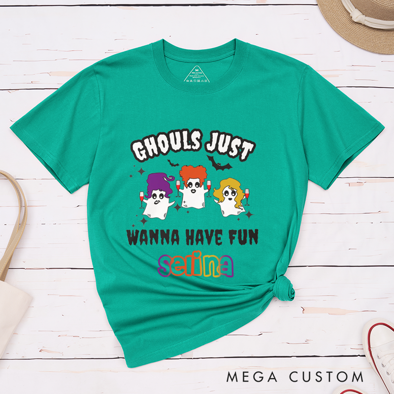 Personalized Halloween Party Booys and Ghosts Funny T-Shirt Couple Halloween Matching T-Shirt 