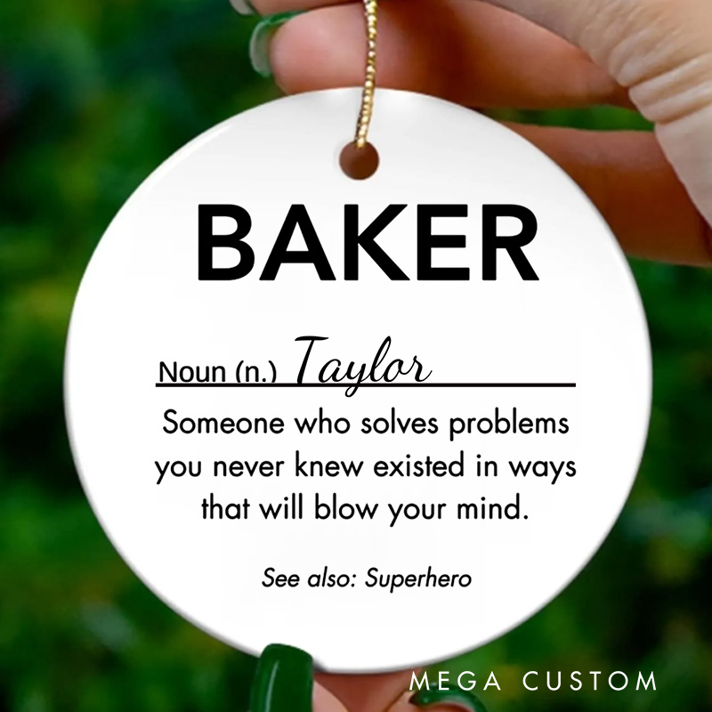 Personalized Baker Definition Christmas Ornament Custom Baker Ornament with Name Xmas Tree Ornament for Baker Christmas Gift Baking Lover Gift Christmas Gift
