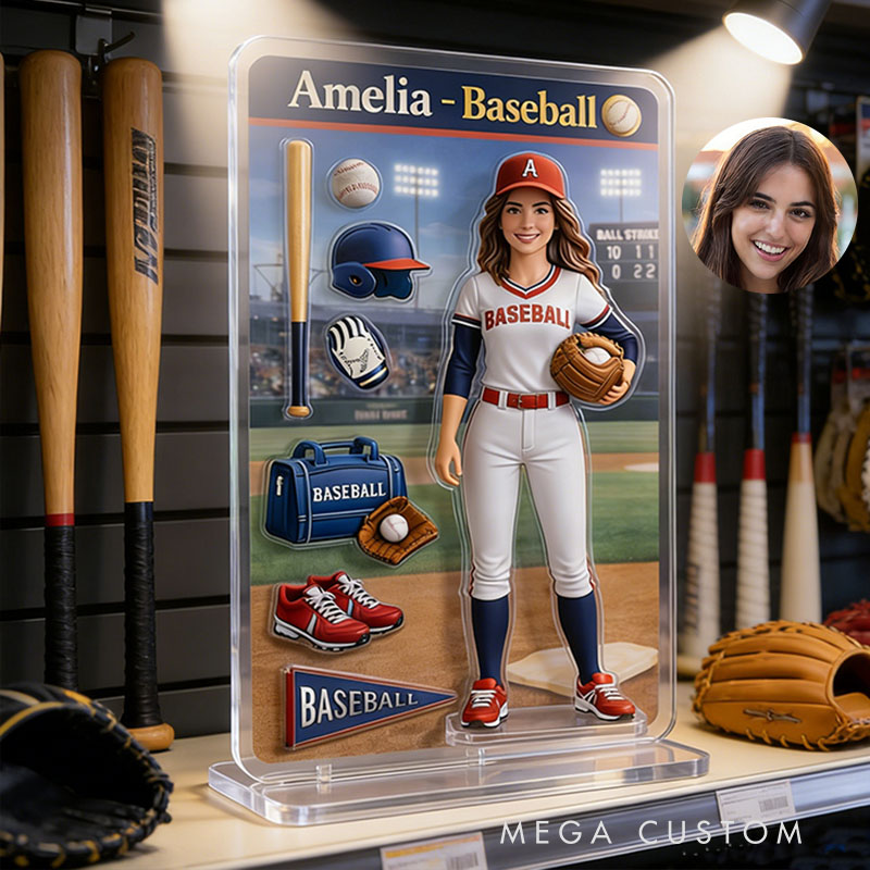 Personalized Baseball Theme Acrylic Decor Custom Photo the Perfect Gift for Baseball Fans