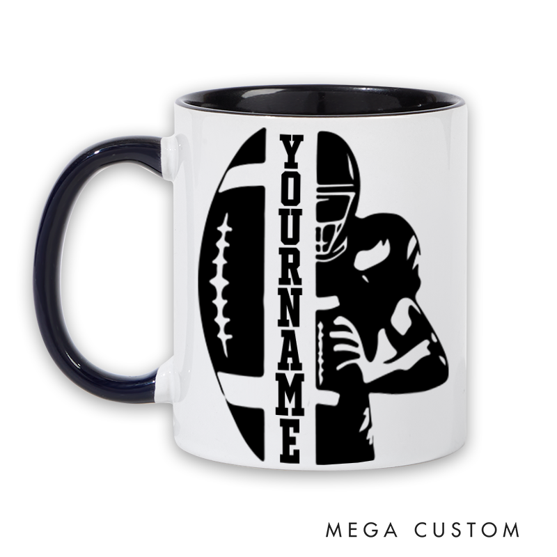 [Copy]Personalized American Football and Rugby Player Design Mug with Custom Name