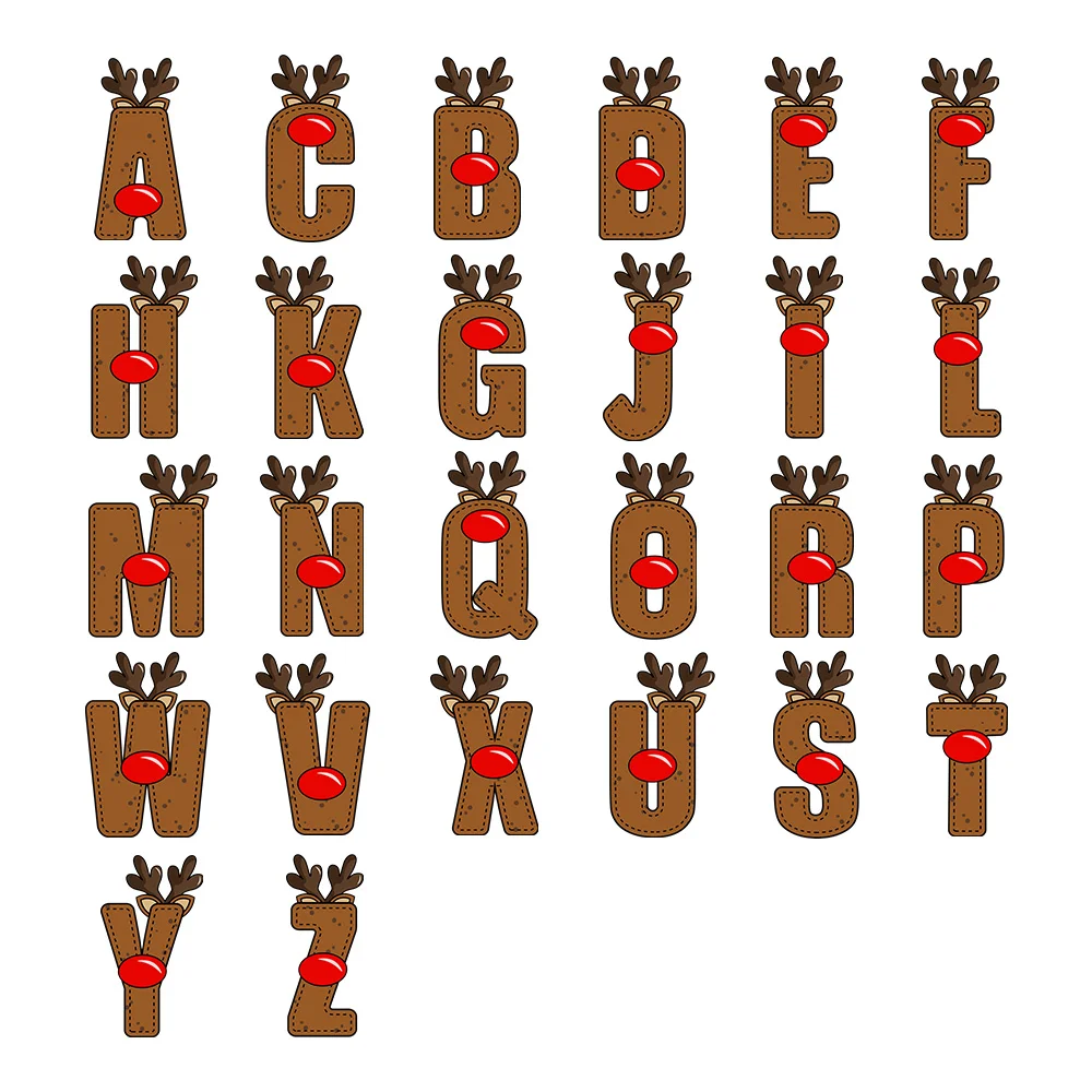 Personalized Elf Snowman Reindeer Doodle Letter Name Magnetic Bookmark Clips Birthday Christmas Gift for Kids Family