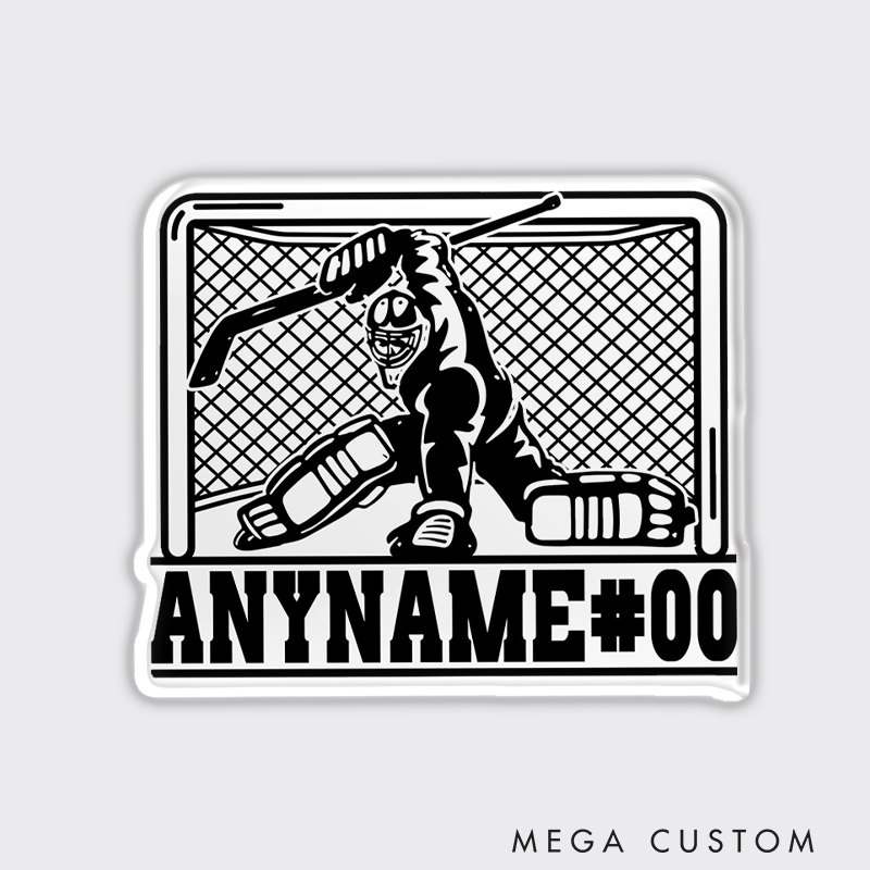 Personalized Hockey Goalie Fridge Magnet with Custom Name and Number