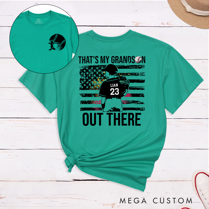 Personalized Baseball T-Shirt with American Flag and Custom Name and Number Design 