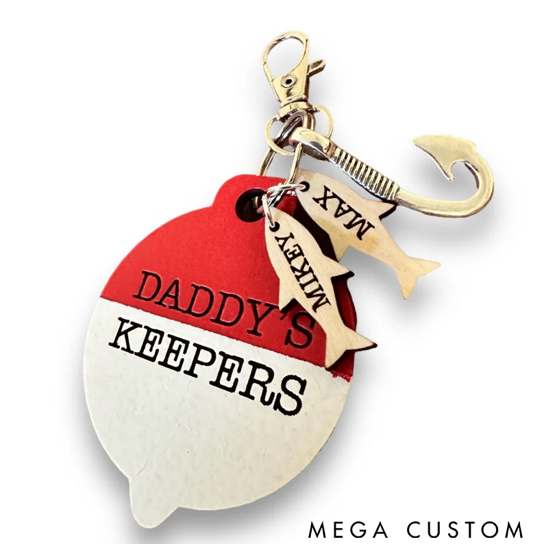 Personalized Fishing Keychain Gift for grandpa  Father's day gift for Dad Pregnancy announcement to Fishing grandpa Perfect Gift for Fishing Lover