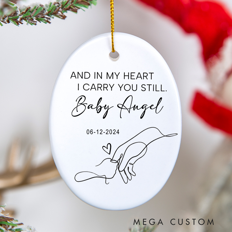Personalized Baby Loss Memorial Ornament Miscarriage Angel Baby Christmas Ornament Baby Remembrance Memory Bauble Stillbirth Ceramic Keepsake
