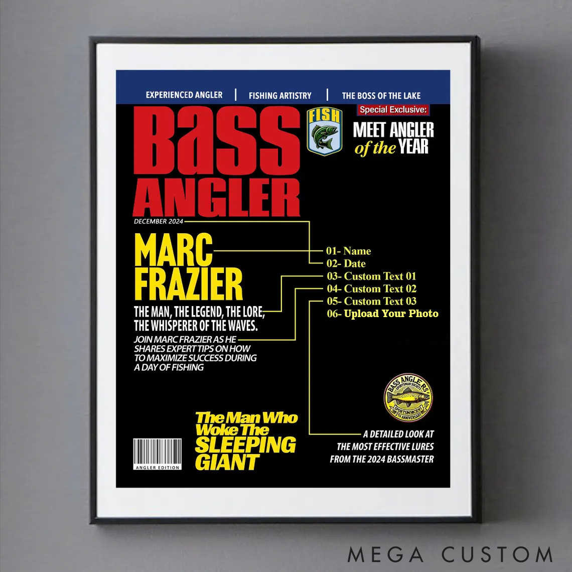 Personalized Fishing Magazine Cover Fishing Gifts for Men Fly Fishing Gifts for Him Fishing Dad Gift Angler Funny Fisherman Gift Perfect Gift for Fishing Lover